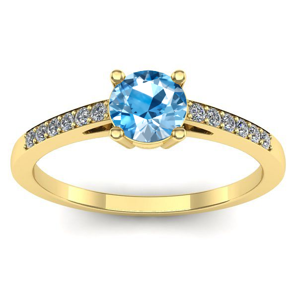 Inel de logodna cu topaz blue rotund