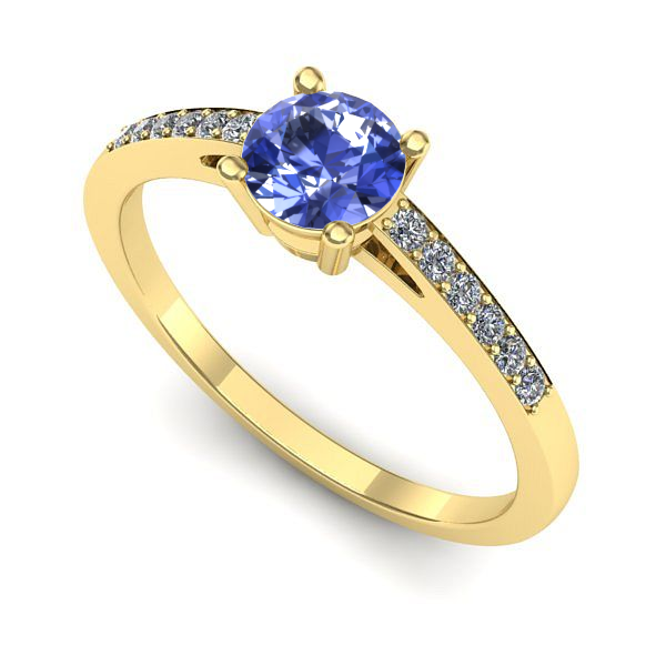 Inel din aur galben cu tanzanit