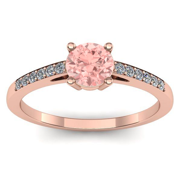 Inel de logodna cu diamant de laborator roz rotund