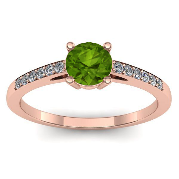 Inel de logodna cu peridot rotund