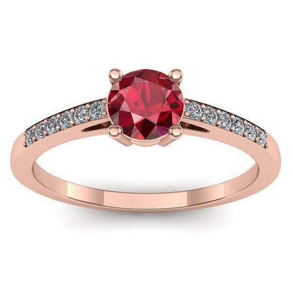 Inel logodna cu rubin rotund