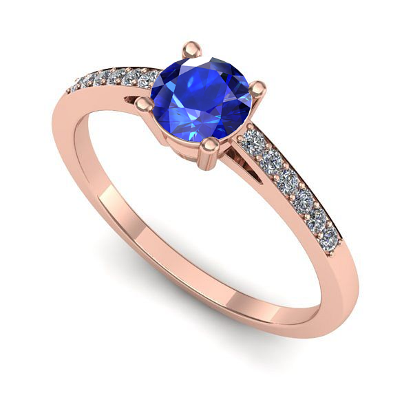 Inel din aur roz cu safir