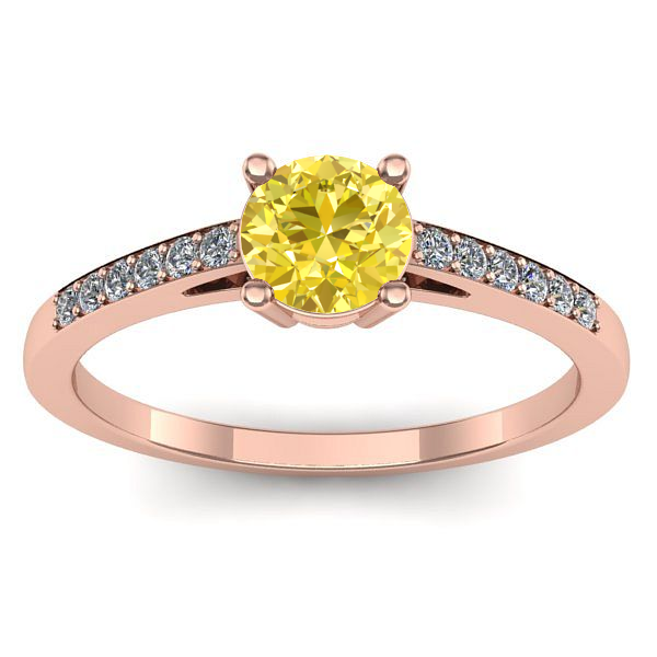 Inel cu safir galben rotund