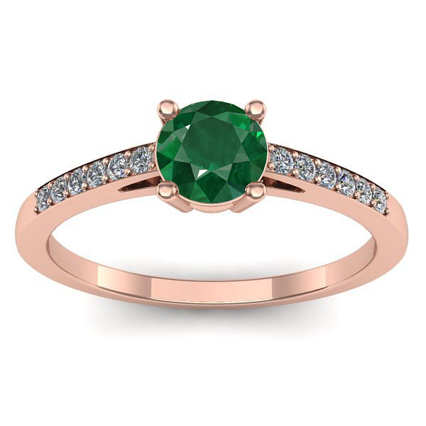 Inel logodna cu smarald rotund