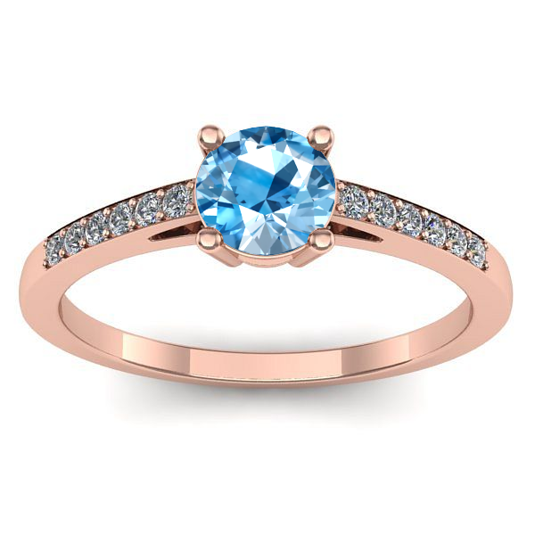 Inel cu topaz blue rotund