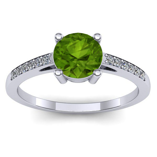 Inel cu peridot rotund