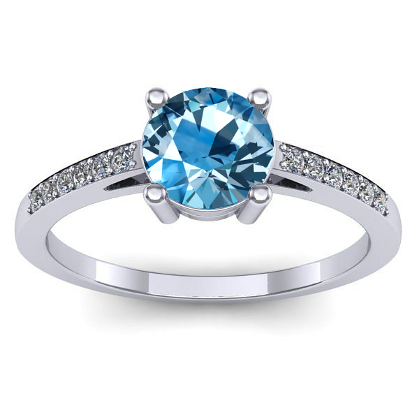 Inel cu topaz blue rotund