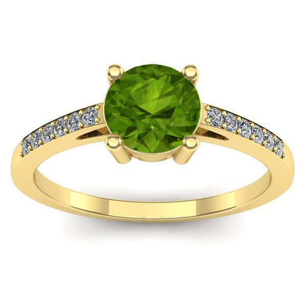 Inel cu peridot rotund