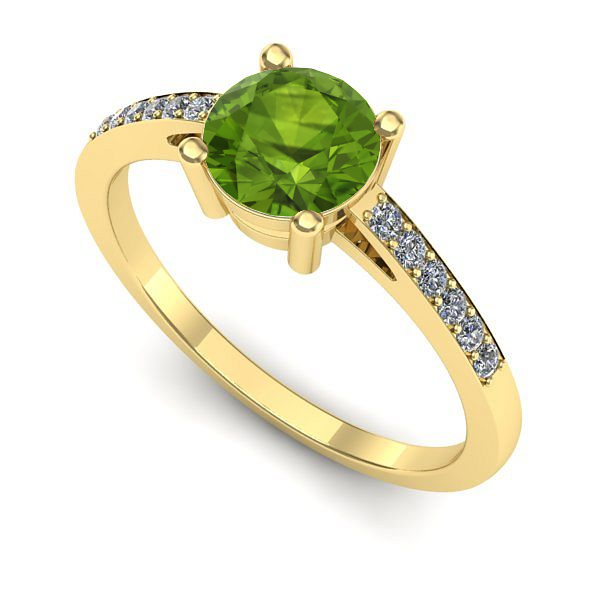 Inel din aur galben cu peridot