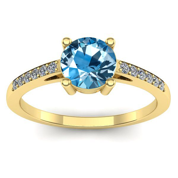 Inel cu topaz blue rotund