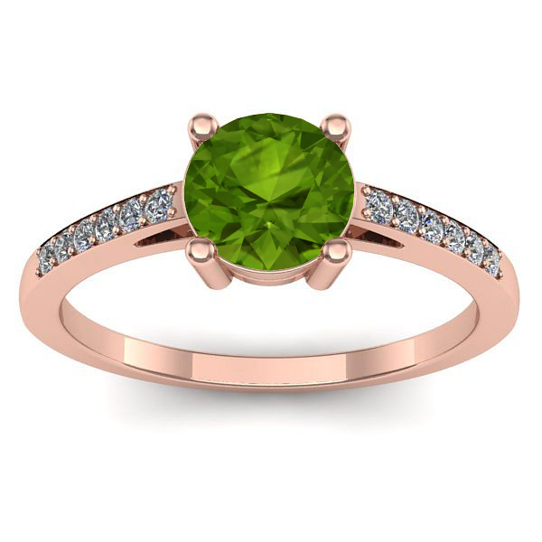 Inel de logodna cu peridot rotund