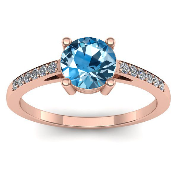 Inel de logodna cu topaz blue rotund