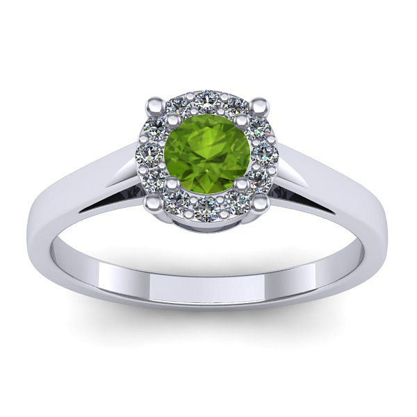 Inel de logodna cu peridot rotund