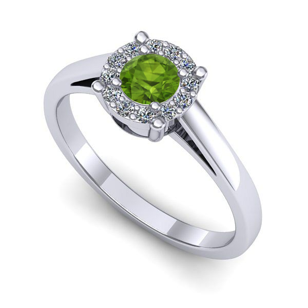 Inel din aur alb cu peridot