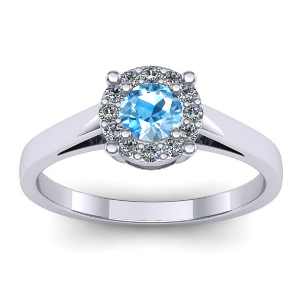 Inel de logodna cu topaz blue rotund