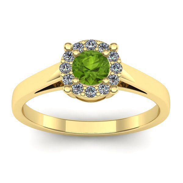 Inel de logodna cu peridot rotund
