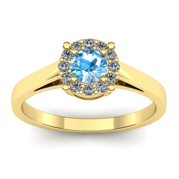 Inel cu topaz blue rotund