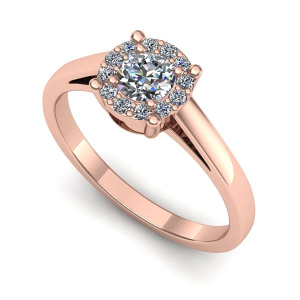 Inel din aur roz cu diamant