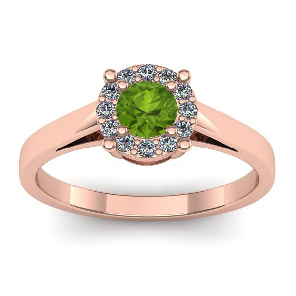 Inel logodna cu peridot rotund