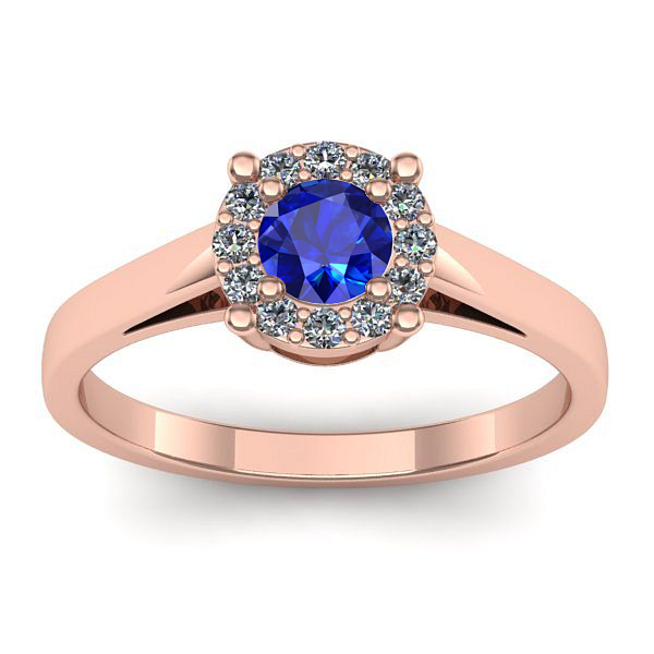 Inel logodna cu safir rotund