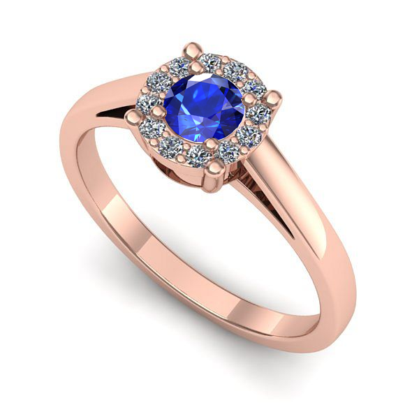 Inel din aur roz cu safir