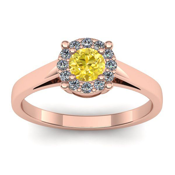 Inel cu safir galben rotund