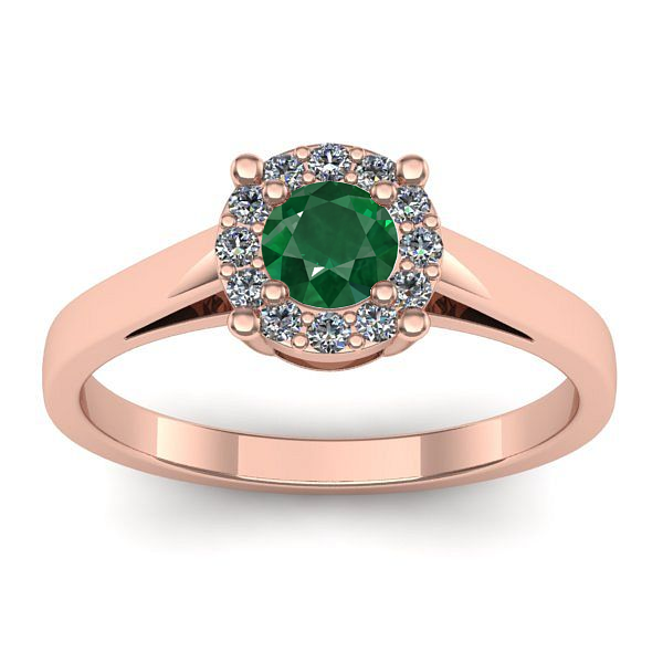 Inel cu smarald rotund