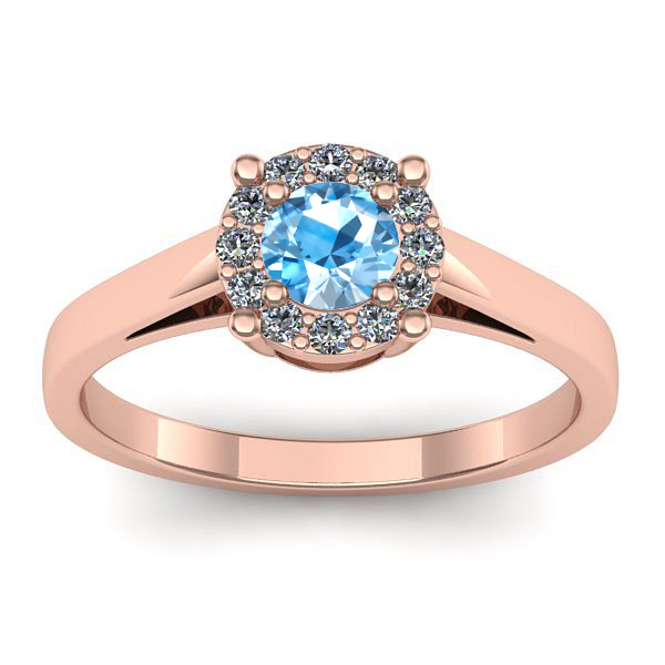 Inel logodna cu topaz blue rotund