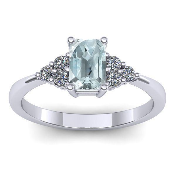 Inel cu aquamarin dreptunghiular