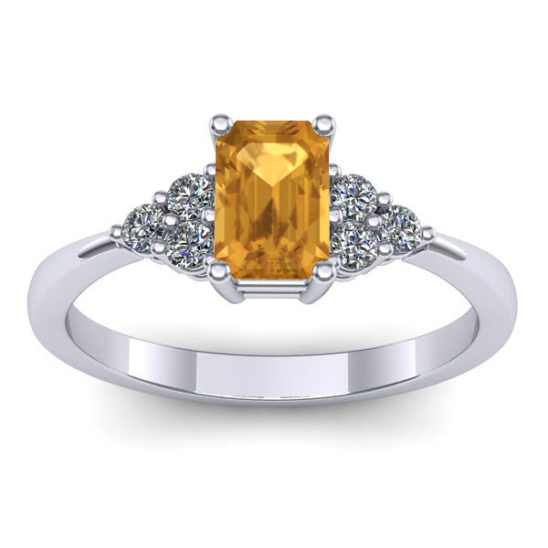 Inel logodna cu citrin dreptunghiular