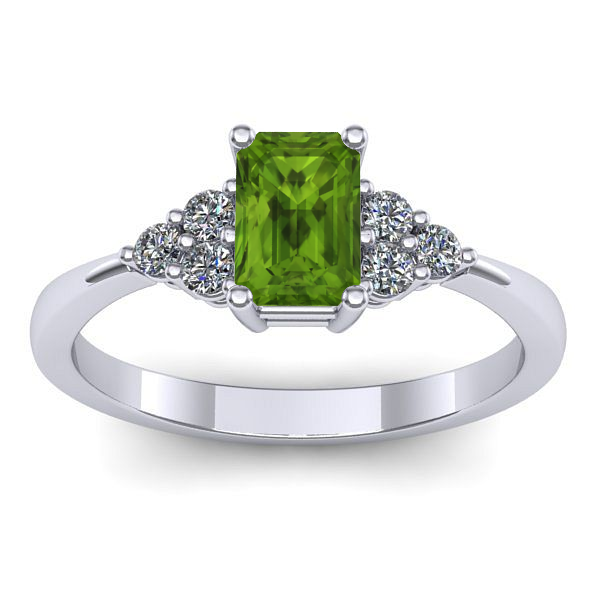 Inel logodna cu peridot dreptunghiular