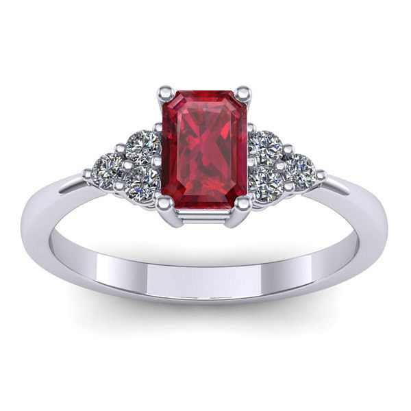 Inel cu rubin dreptunghiular