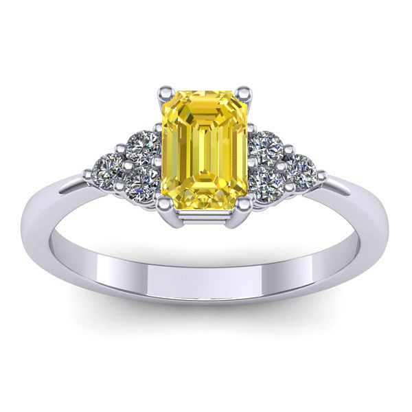 Inel cu safir galben dreptunghiular