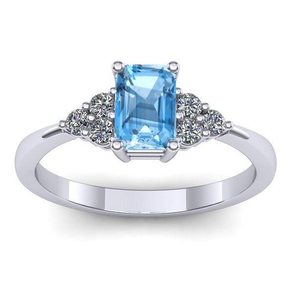Inel logodna cu topaz blue dreptunghiular