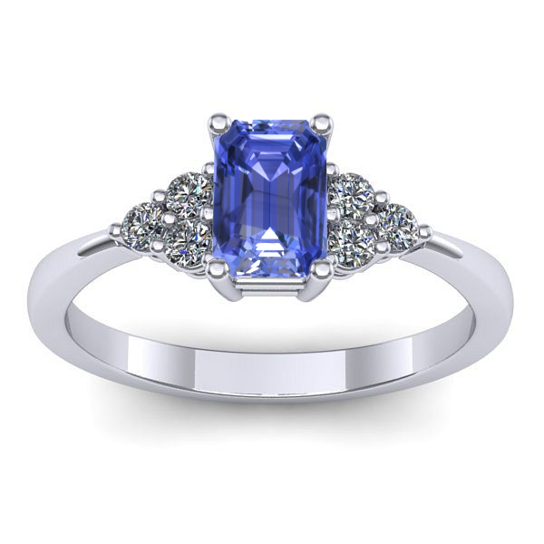 Inel cu tanzanit dreptunghiular