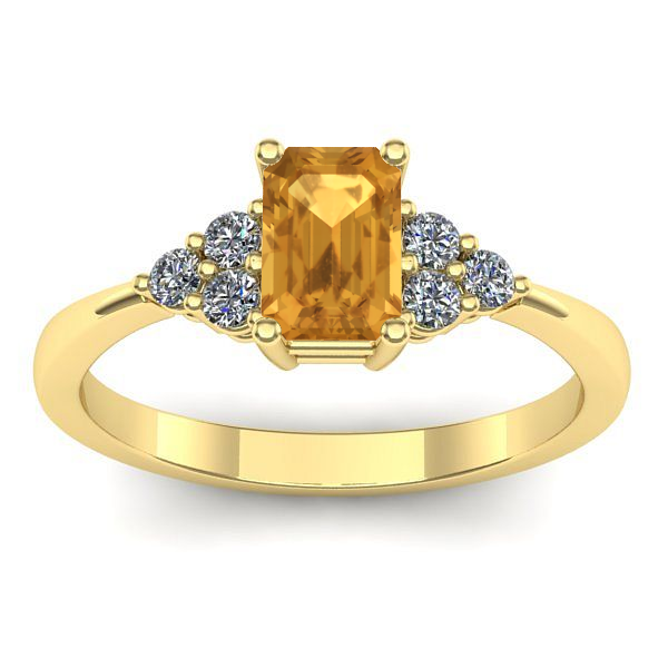 Inel cu citrin dreptunghiular