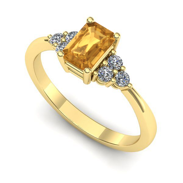 Inel de logodna din aur galben cu citrin