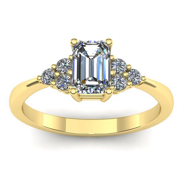 Inel de logodna cu diamant emerald cut