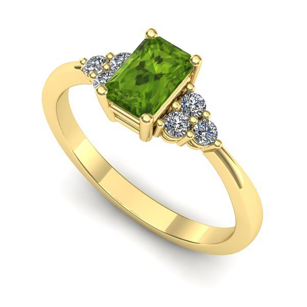 Inel de logodna din aur galben cu peridot