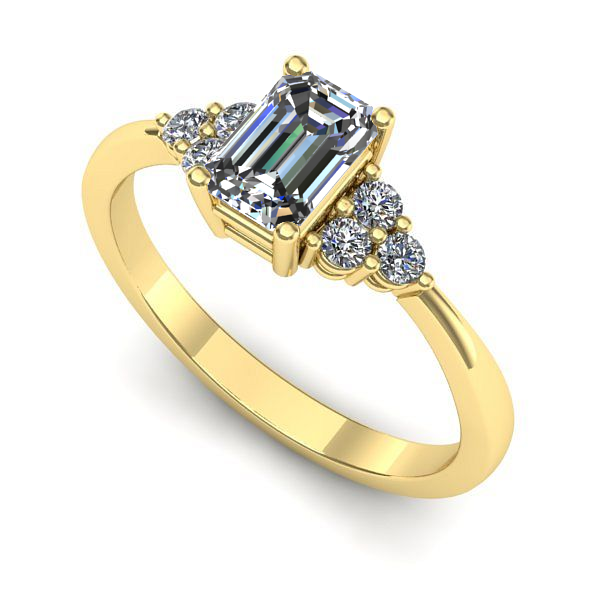 Inel logodna din aur galben cu safir alb