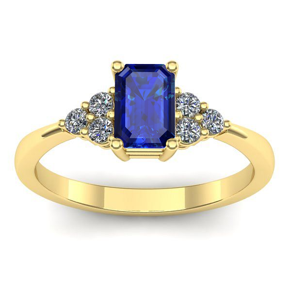 Inel de logodna cu safir dreptunghiular