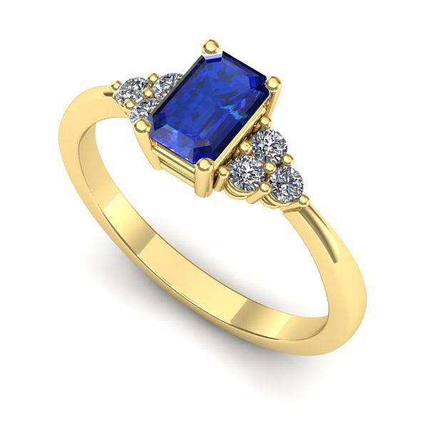 Inel din aur galben cu safir