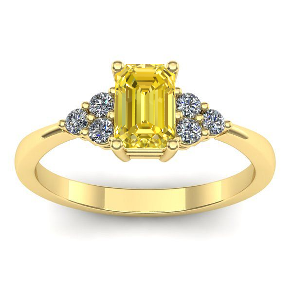 Inel de logodna cu safir galben dreptunghiular