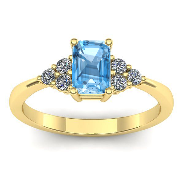 Inel de logodna cu topaz blue dreptunghiular