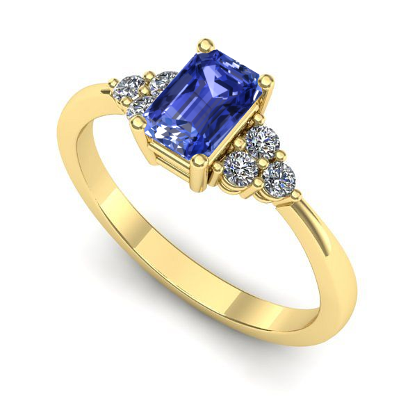 Inel din aur galben cu tanzanit