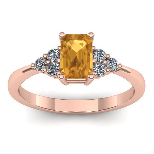 Inel logodna cu citrin dreptunghiular