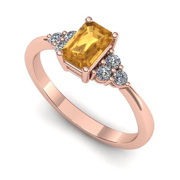 Inel din aur roz cu citrin