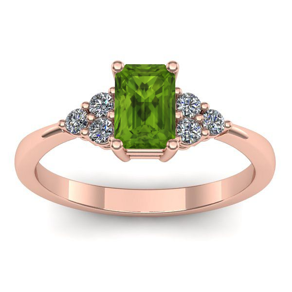 Inel cu peridot dreptunghiular