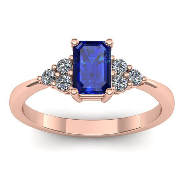 Inel logodna cu safir dreptunghiular