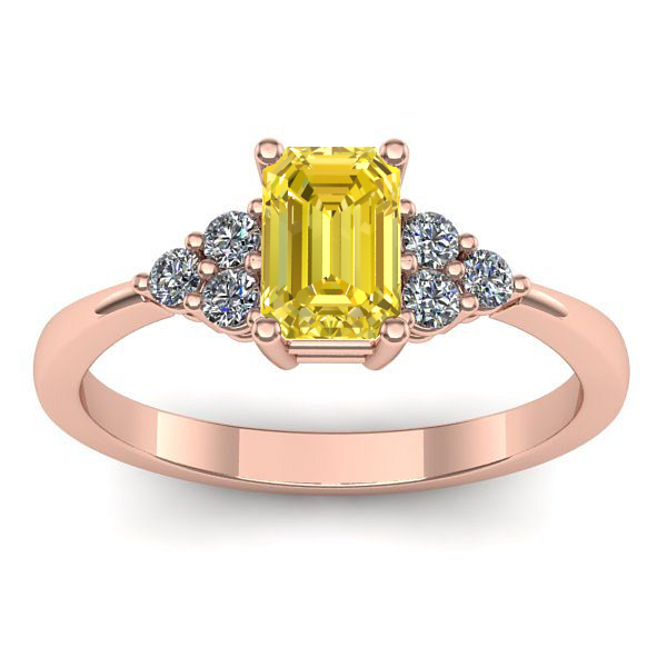 Inel de logodna cu safir galben dreptunghiular